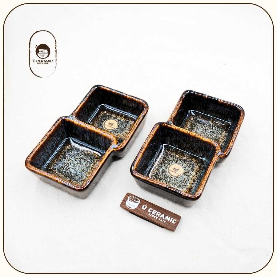 Chén Chấm 2 Ngăn