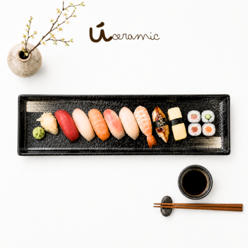 Dĩa Chữ Nhật Đựng Sushi Roll